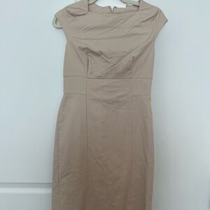 Ann Taylor Tan Cap Sleeve Dress Size 2 Petite